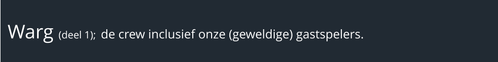 Warg (deel 1); de crew inclusief onze (geweldige) gastspelers.